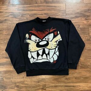 Vintage Looney Tunes Tasmanian Devil Wild Thing Bootleg Crewneck Sweatshirt 1997